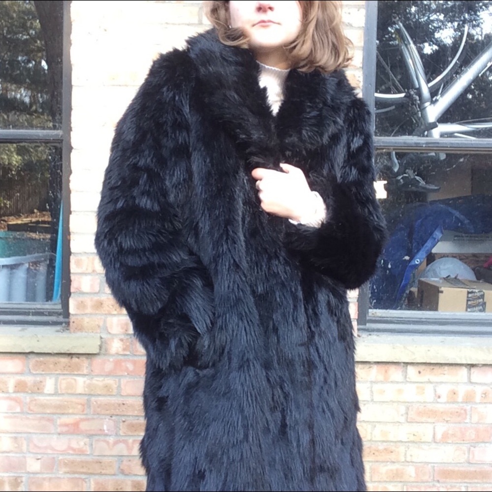 Sassy black faux fur coat